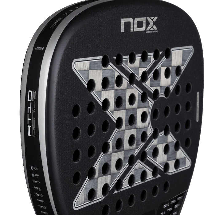 PALETA PADEL NOX AT10 GENIUS ATTACK 18K ALUM 2026 BY AGUSTIN TAPIA CON FUNDA