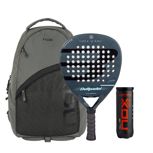 Paleta Bullpadel Icon 25 + Mochila NOX + Tubo Nox Nerbo