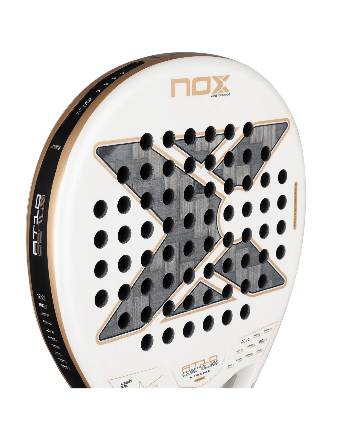 PALETA PADEL NOX AT10 GENIUS 12K ALUM XTREM 2026 BY AGUSTIN TAPIA
